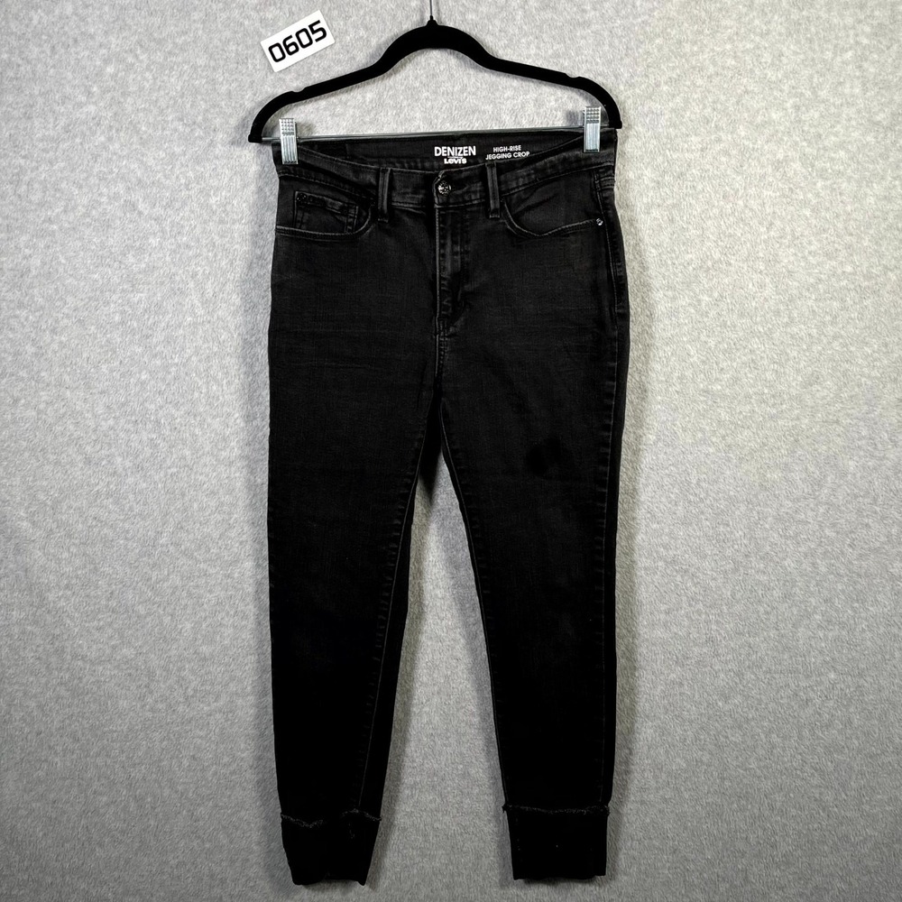 Denizen From Levi's Jeans Womens 11 Black Denim Dark Wash High Rise Jegging Crop